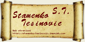 Stamenko Tešinović vizit kartica